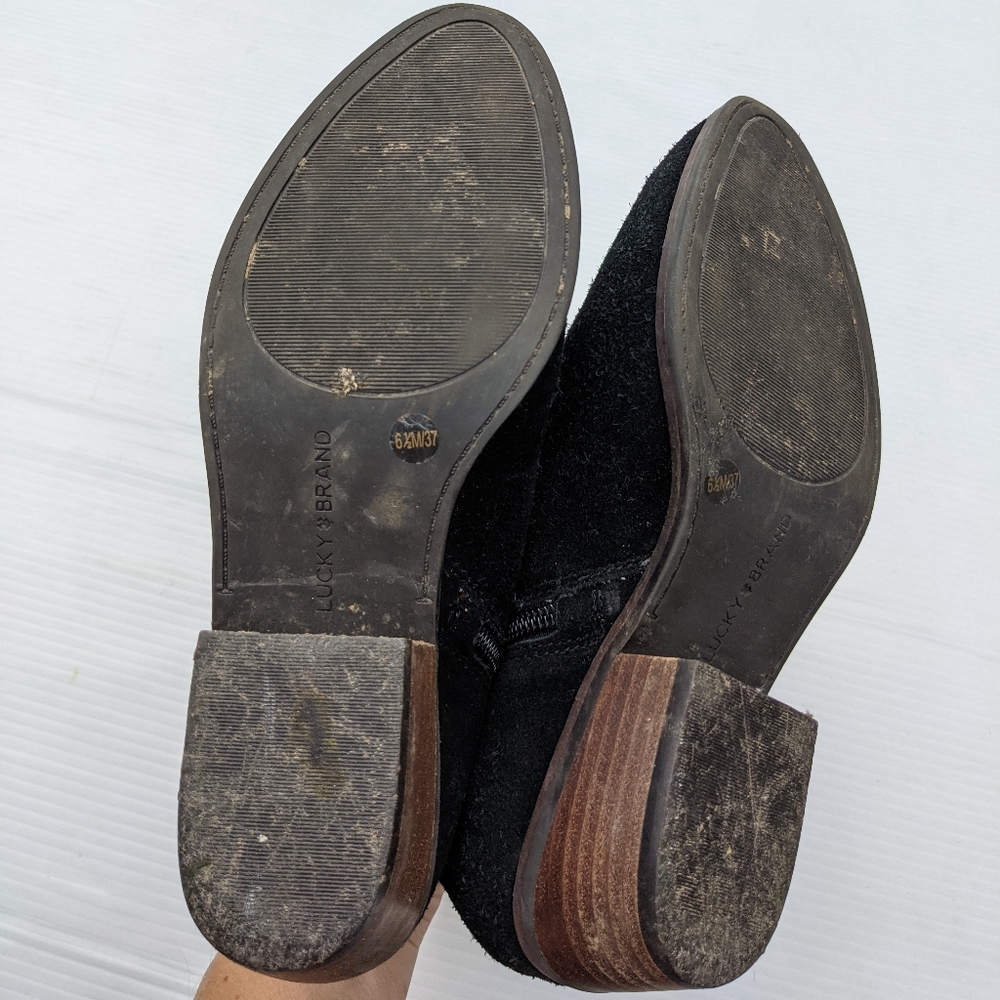 LUCKY BRAND Fenley black suede ankle booties - Picture 9 of 11